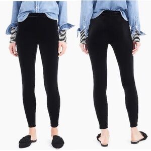 J.Crew black velvet velour leggings high-rise skinny pants